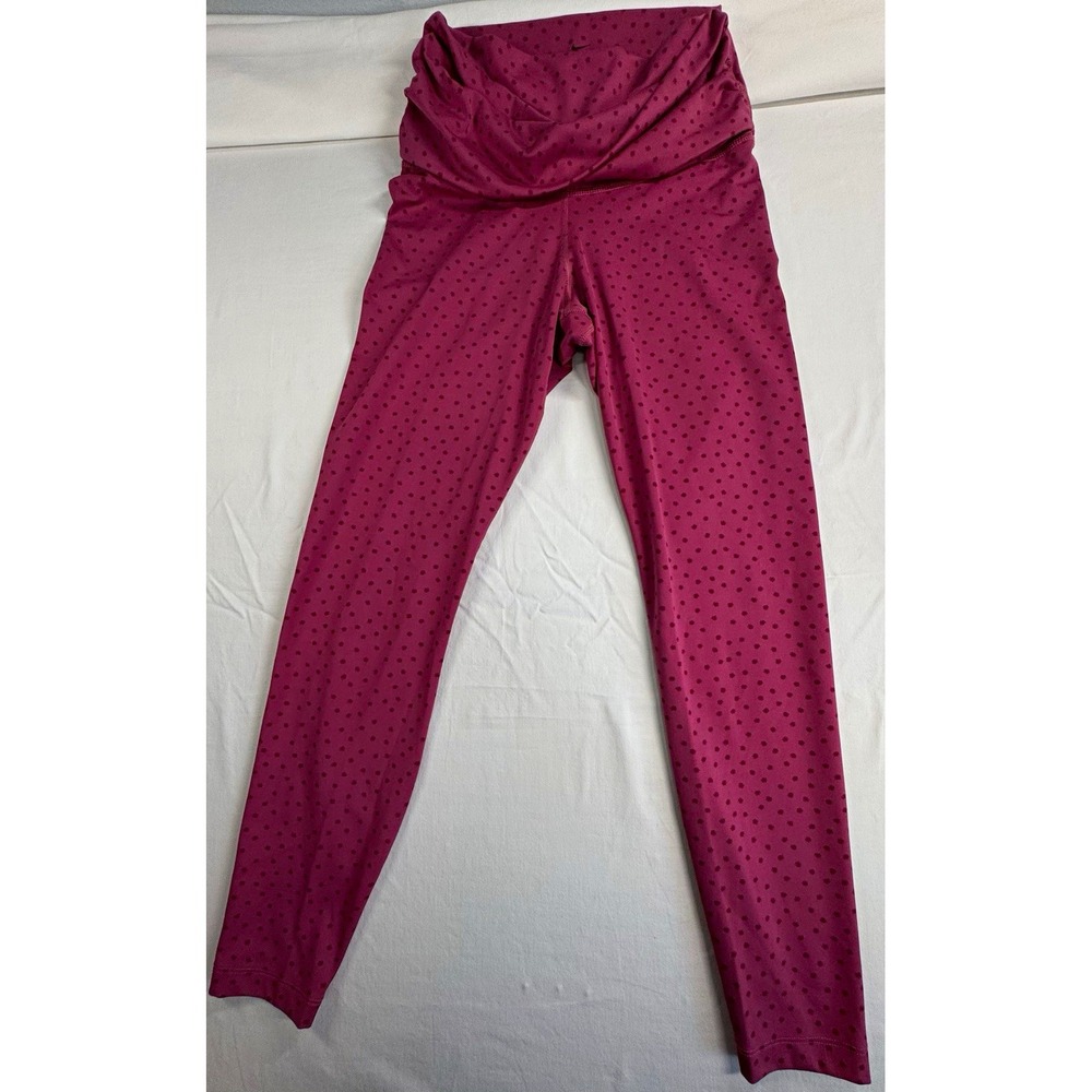 Nike Dri-FIT Women's S Pink Polka Dot High Rise Stretch Ankle Leggings 24"